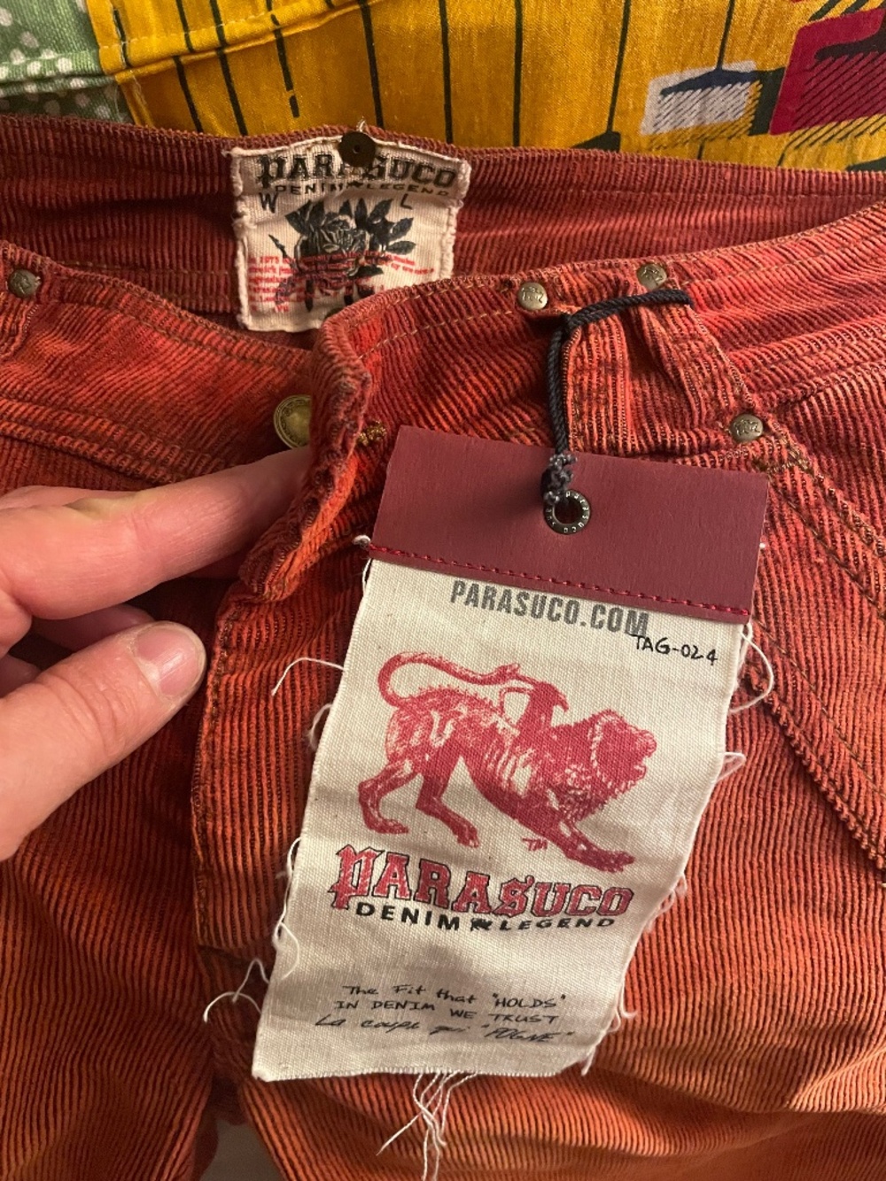 parasuco rust corduroy bellbottoms